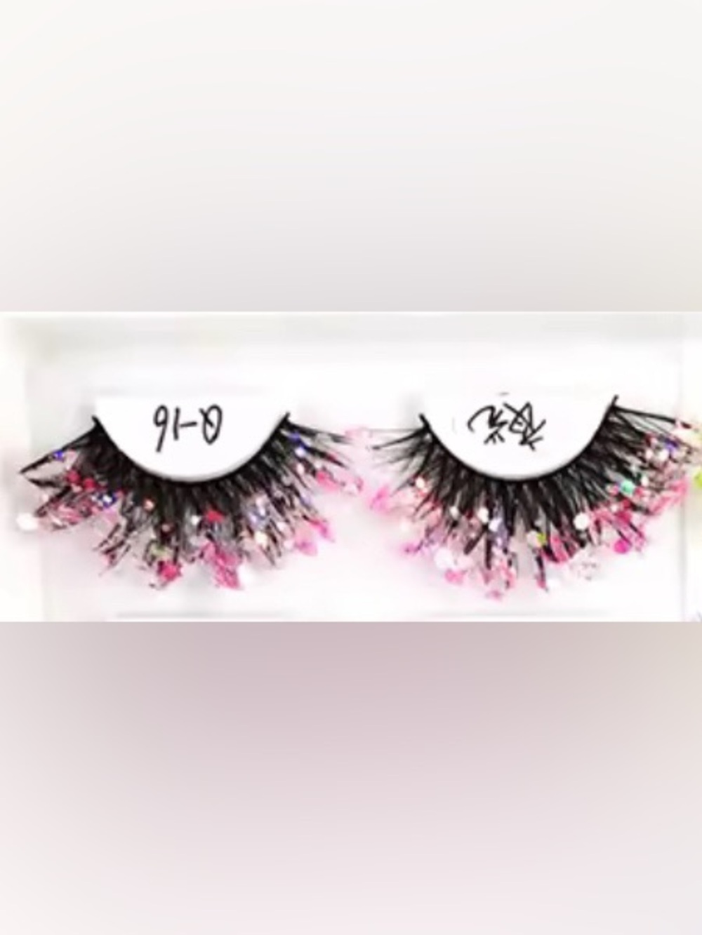 Glitter Pink Accent False Lashes - Flirty Glam Volume